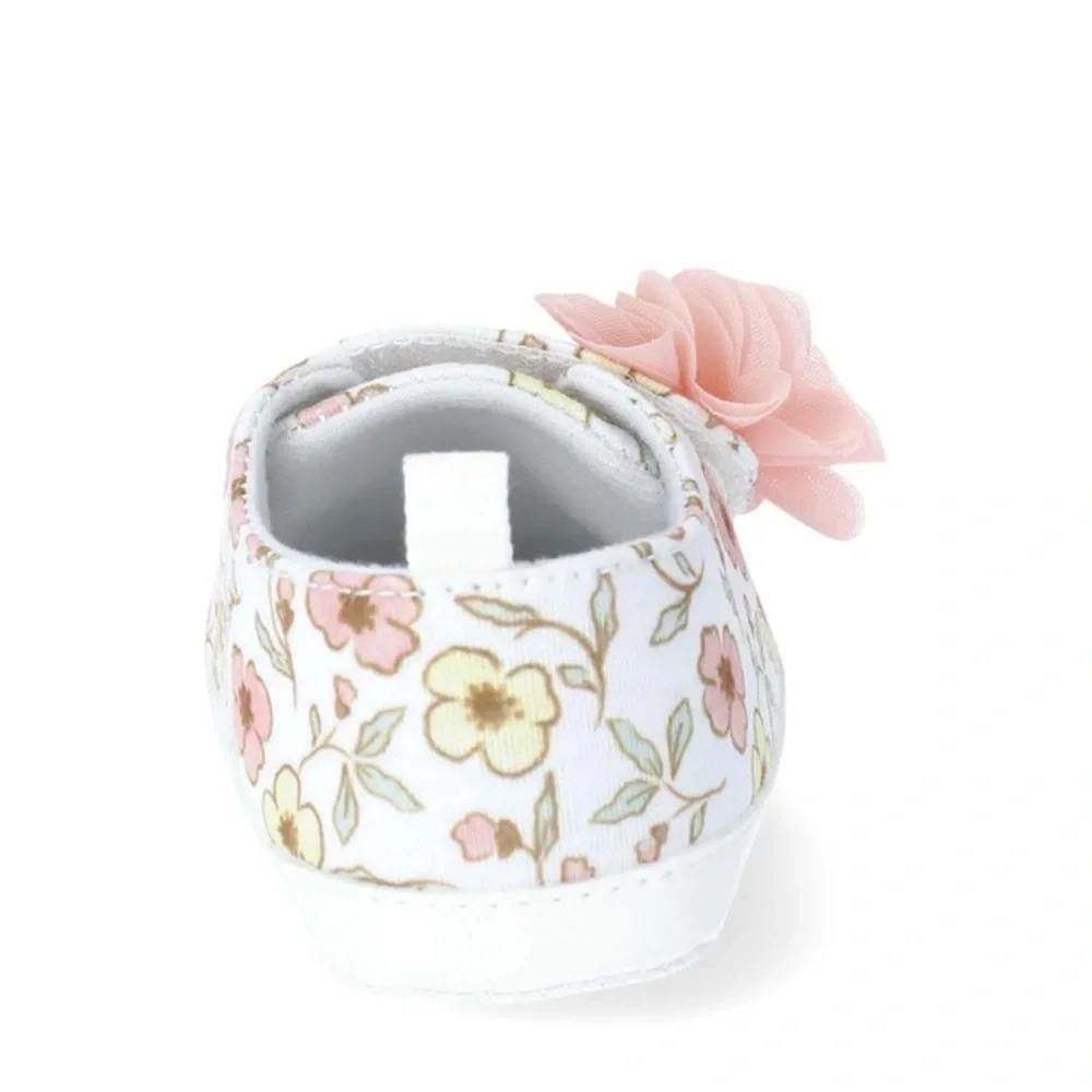 Carter's Floral Baby Shoes with Pink Flowers! Color: Salmon